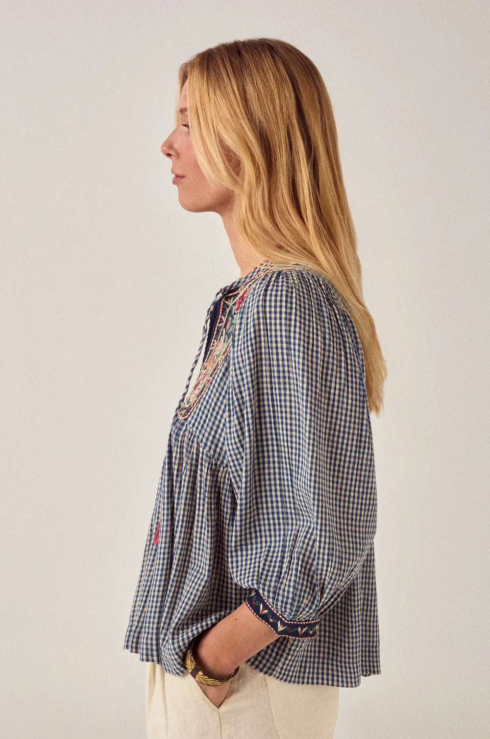 April Blouse Bleu Picnic