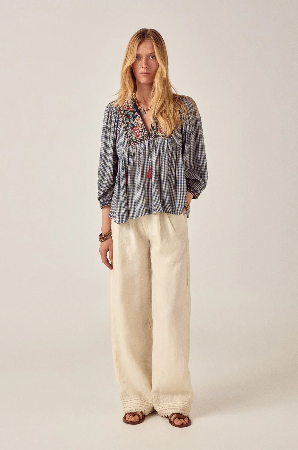 April Blouse Bleu Picnic