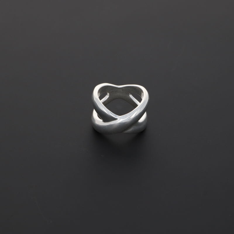 Bague en argent plaqué en forme de X