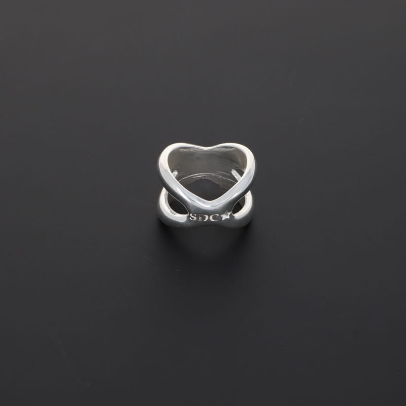 Bague en argent plaqué en forme de X