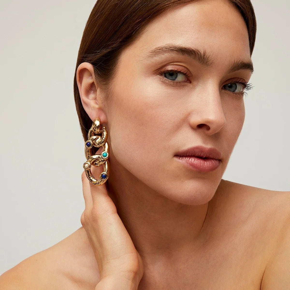 Boucles d'oreilles à clips Mitsi grand modèle dorées