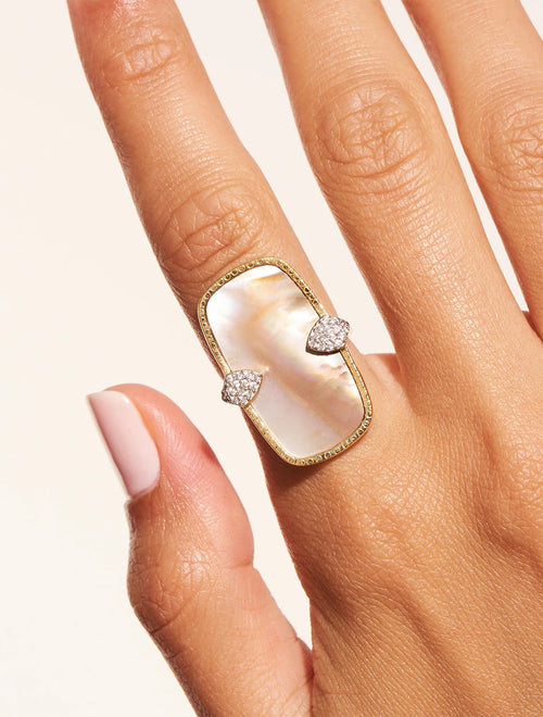 Bague Sangha - Nacre Rose