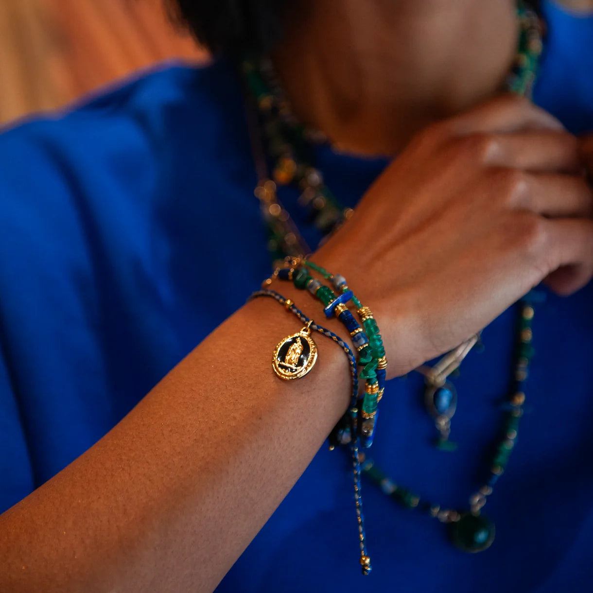 Bracelet heishi et perles - CORALIE