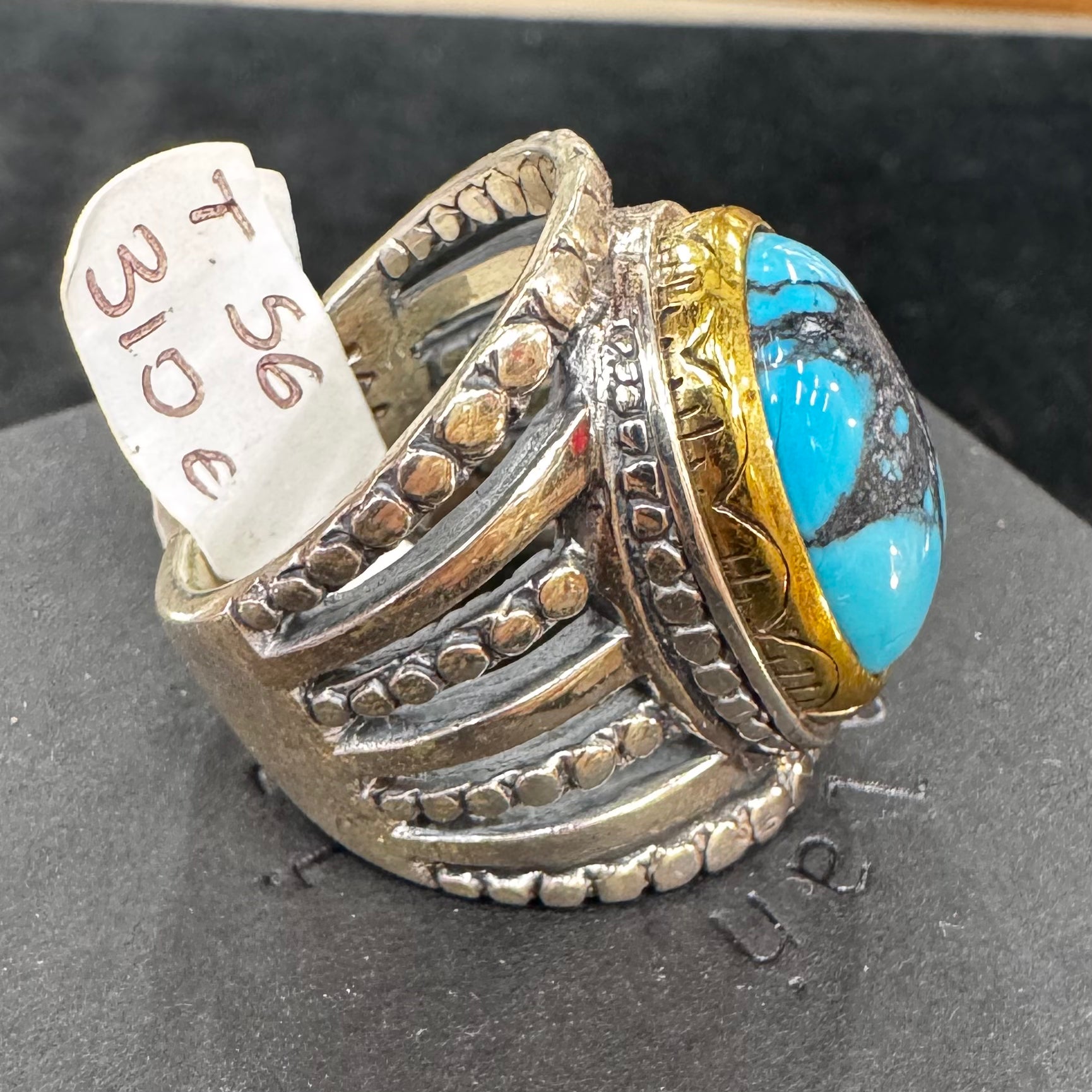 Bague Turquoise du Tibet – Jalan (Taille 56)