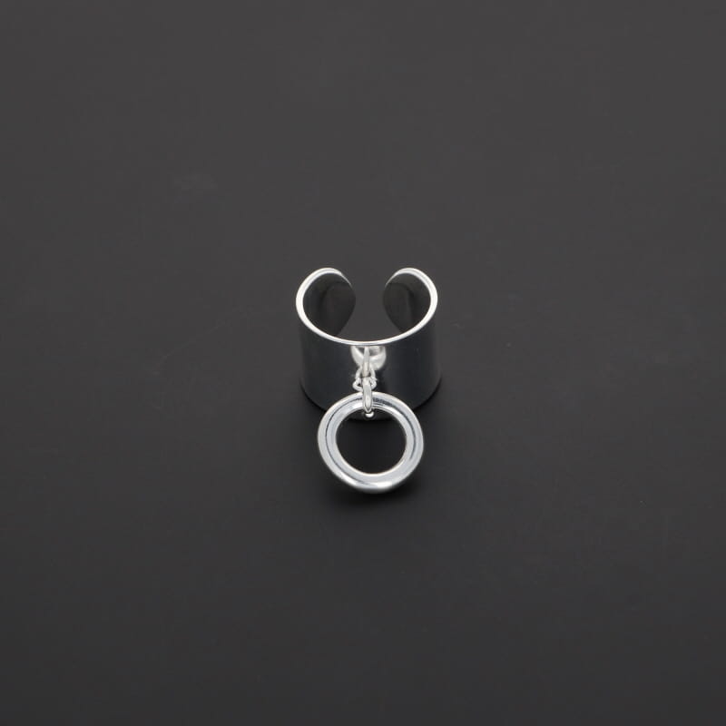 Bague en plaqué argent, breloque donut