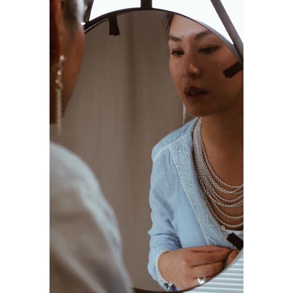 Collier 9 chaînes en argent plaqué