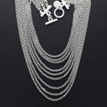 Collier 9 chaînes en argent plaqué