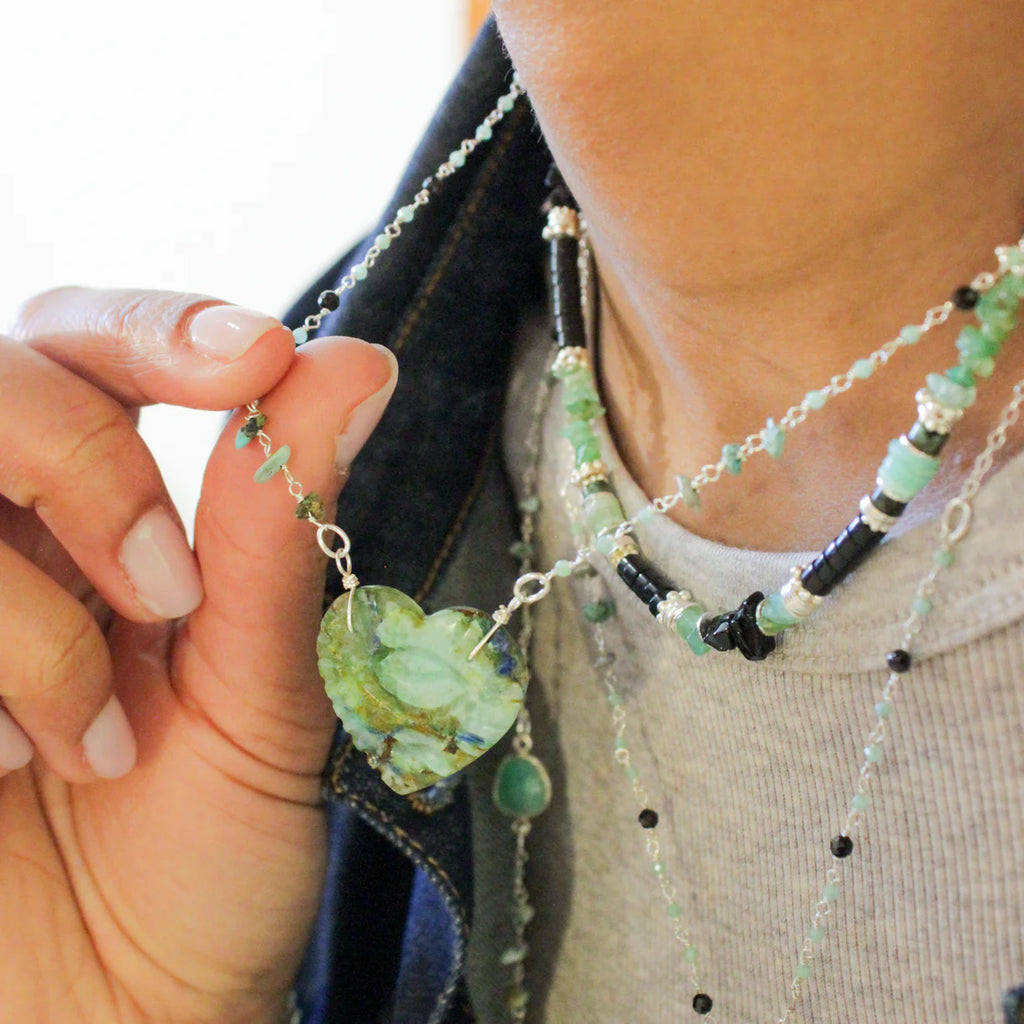 Collier cœur et pierres - ELSA