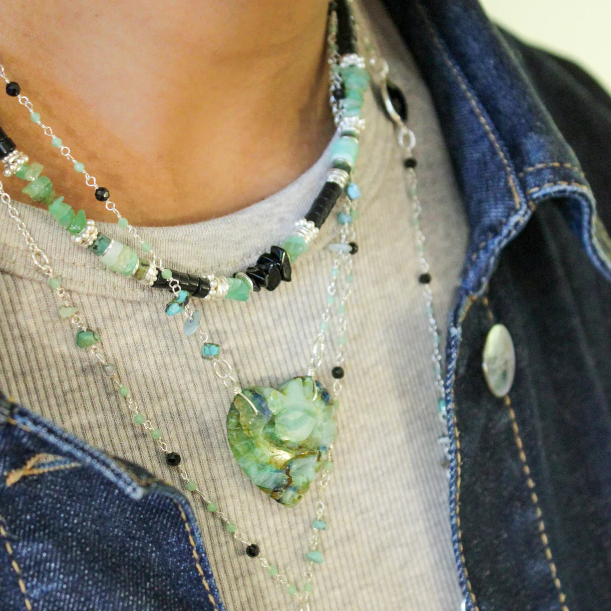 Collier cœur et pierres - ELSA