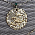 Collier pendentif signe astrologique en acier inoxydable doré